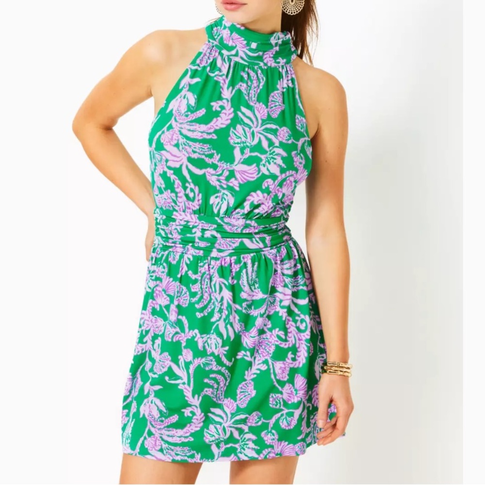 Lilly Pulitzer Wyota Skirted Romper Brazilian Green Salty Sandbar New In Package